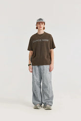 Washed Splashed Wide Leg Cargo Pant